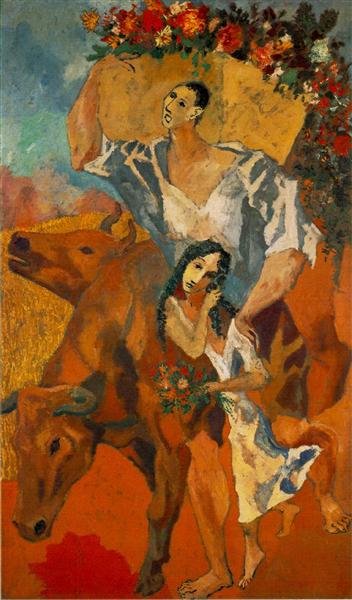 Pablo Picasso Classical Oil Painting Composition Peasants - Click Image to Close